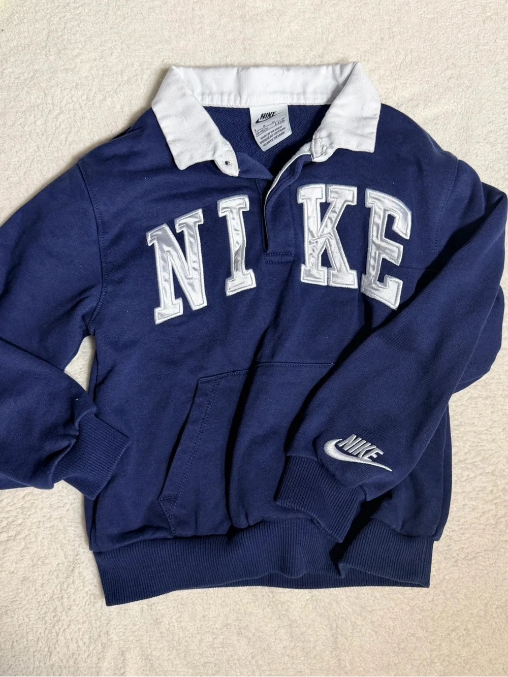 Nike Sportswear Club French Terry Polo Kids Size 5-6 (110-116cm) Navy Blue